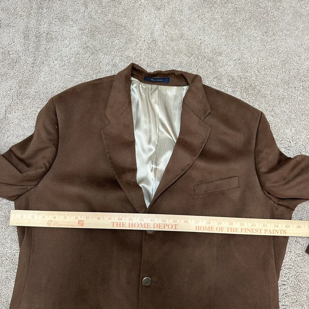 Joseph & Feiss Blazer Mens 48 Tall Brown 3 Button Sport Coat Jacket Microsuede